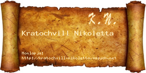 Kratochvill Nikoletta névjegykártya